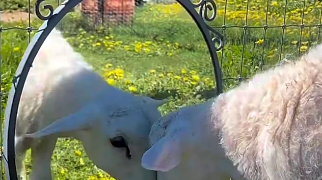 Rescue Lamb Has Sweetest Reaction When He Sees His Reflection For The First Time