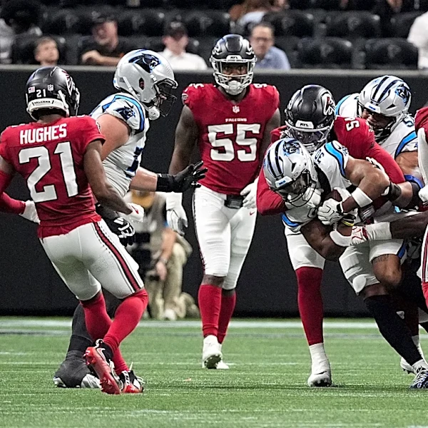 Falcons defense defying losses up front through three games