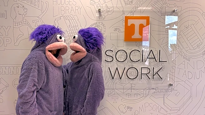 Why are there fuzzy purple monsters at the UT College of Social Work?