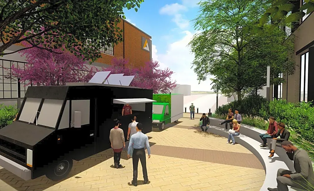Axle Logistics builds new pedestrian plaza 'to tie it all together'