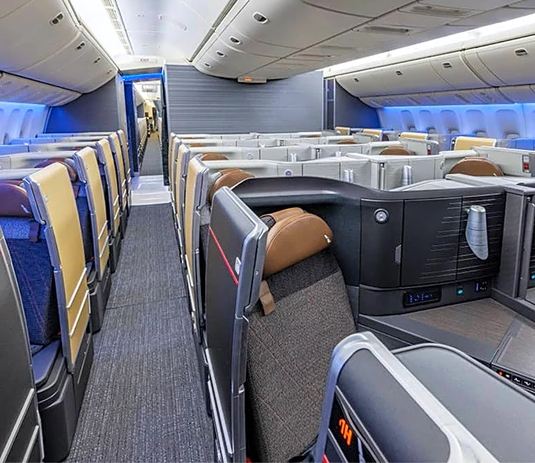 An American Airlines plane now has one-fifth of its seats lie flat
