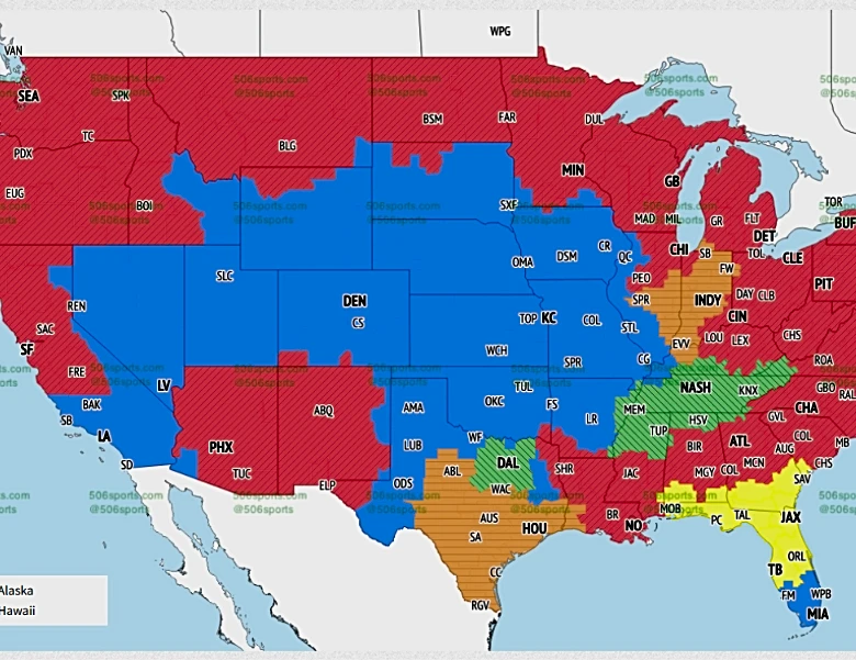 NFL Week 3 television maps: Tennessee Titans vs. New York Giants