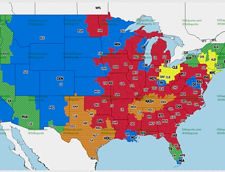 NFL Week 5 television maps: Tennessee Titans vs. Houston Texans