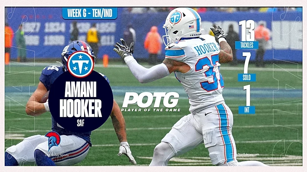 Titans vs. Colts Week 6 Player of the Game: Safety Amani Hooker