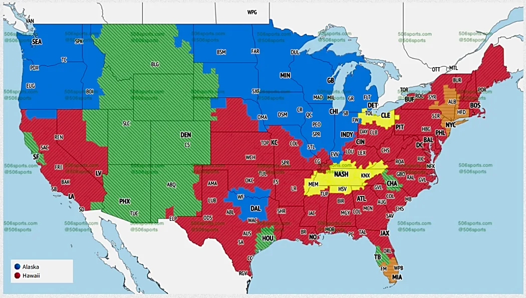 NFL Week 7 television maps: Tennessee Titans vs. Cleveland Browns