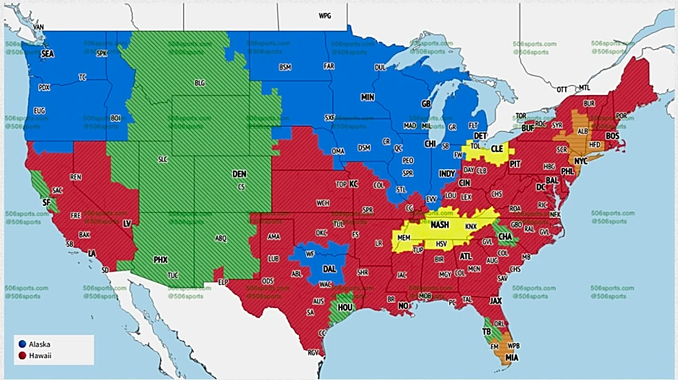 NFL Week 7 television maps: Tennessee Titans vs. Cleveland Browns