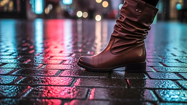 Heidi Klum's Fashion Statement with Slouchy Boots in Rainy NYC