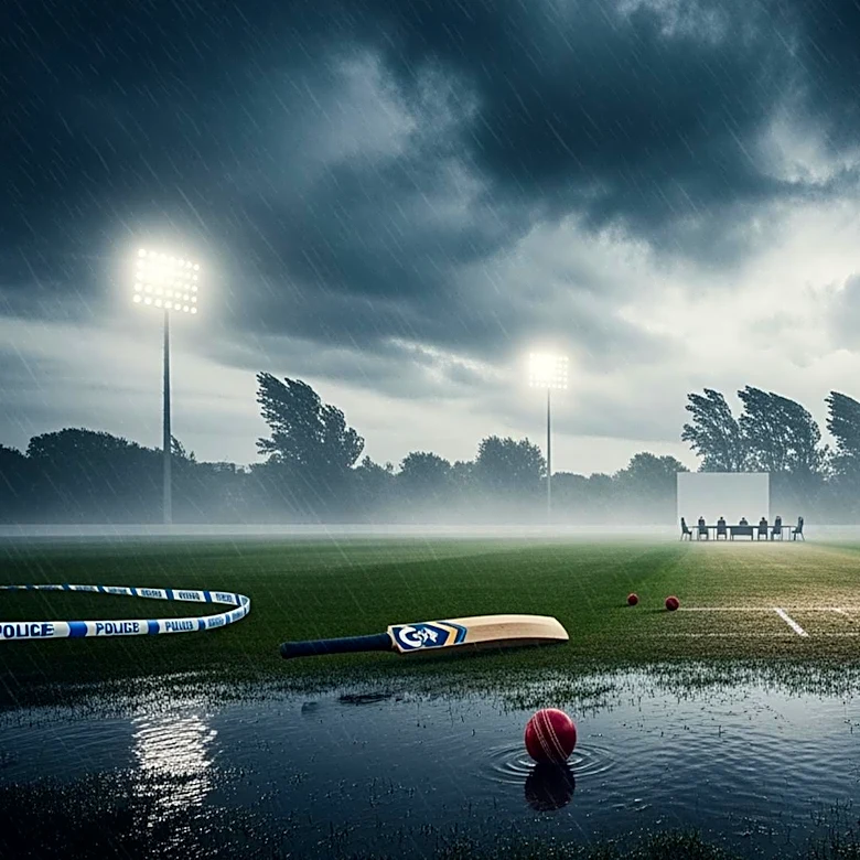 Storm Dave Disrupts Durham Cricket Match, Causing Safety Concerns and Delays