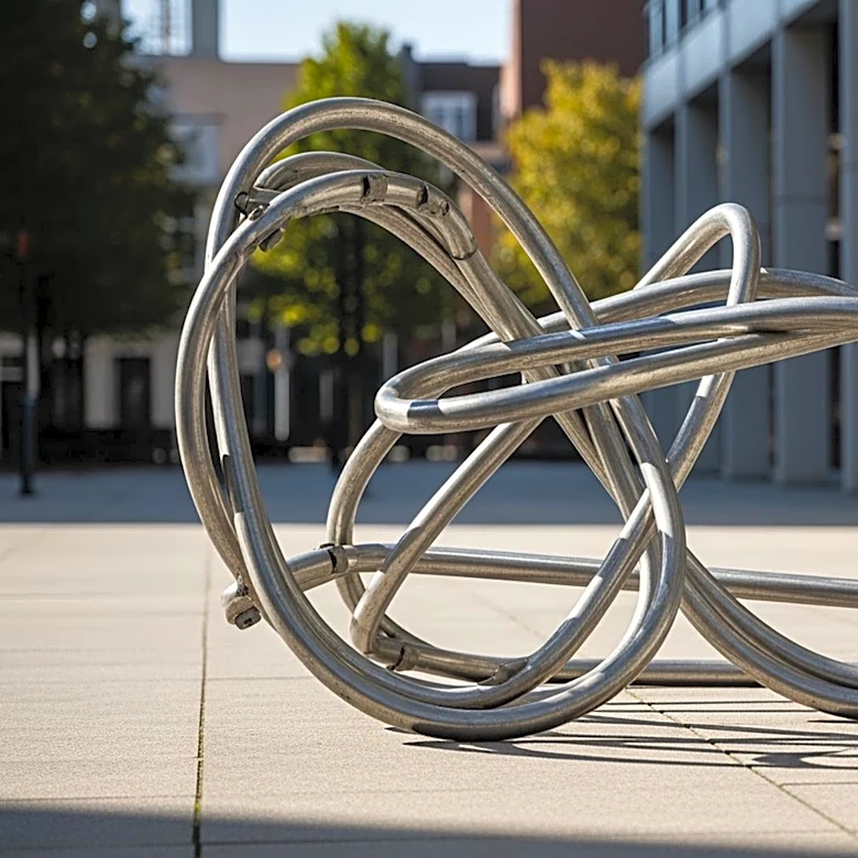 Bettina Pousttchi Transforms Steel Barriers into Sculptures at Rockefeller Center