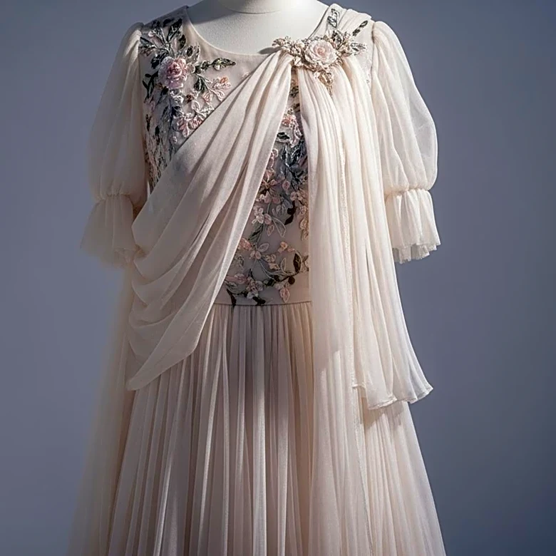 Elle Fanning Promotes New Series in Romantic Alberta Ferretti Dress