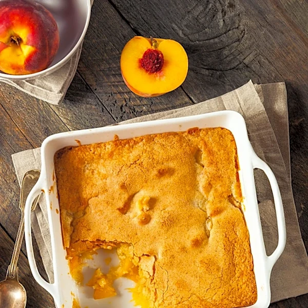 Crate Cooking School Demonstrates Peach Cobbler Recipe for Home Cooks