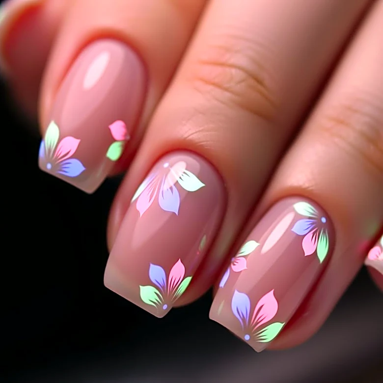 Hailey Bieber's Glow-in-the-Dark Floral Manicure Shines at Coachella