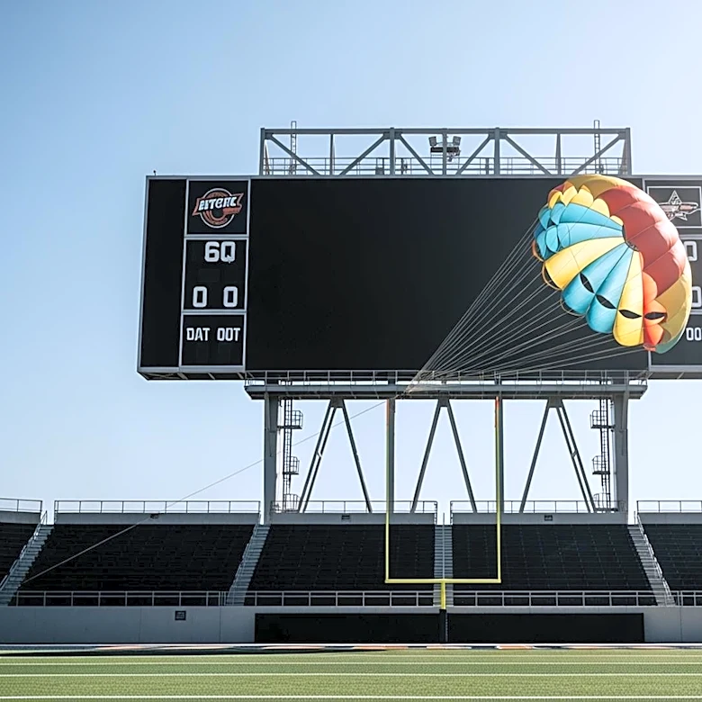 Parachutist at Virginia Tech Spring Football Game Crashes into Scoreboard, Escapes Injury