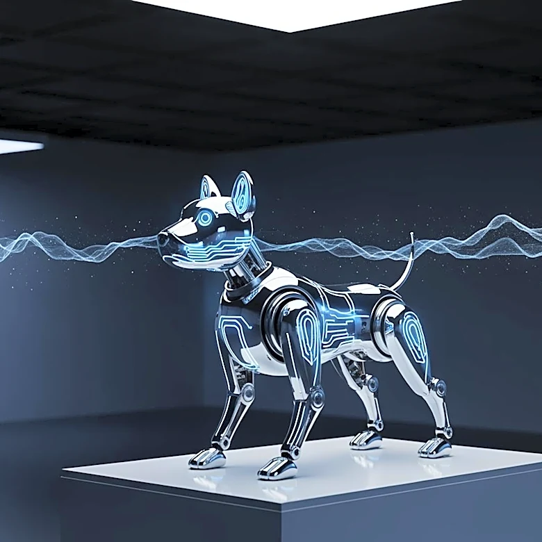 Beeple's Robot Dog Exhibit Critiques Tech Influence on Perception