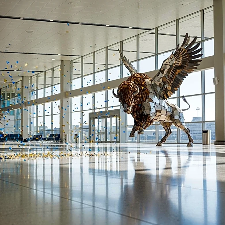 Buffalo Sabres Fans Celebrate Team's Victory at Airport After First Round Win