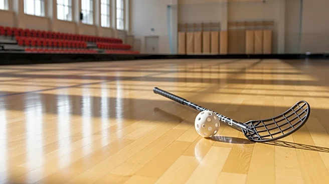 New York Islanders Alum Benoit Hogue Engages Students in Floorball Event
