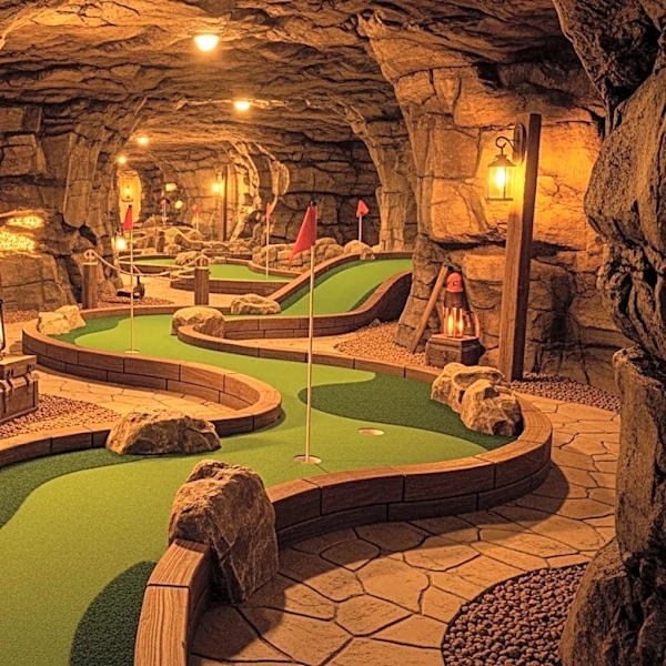 Underground Mini Golf Offers Family-Friendly Entertainment with Gold Rush Theme