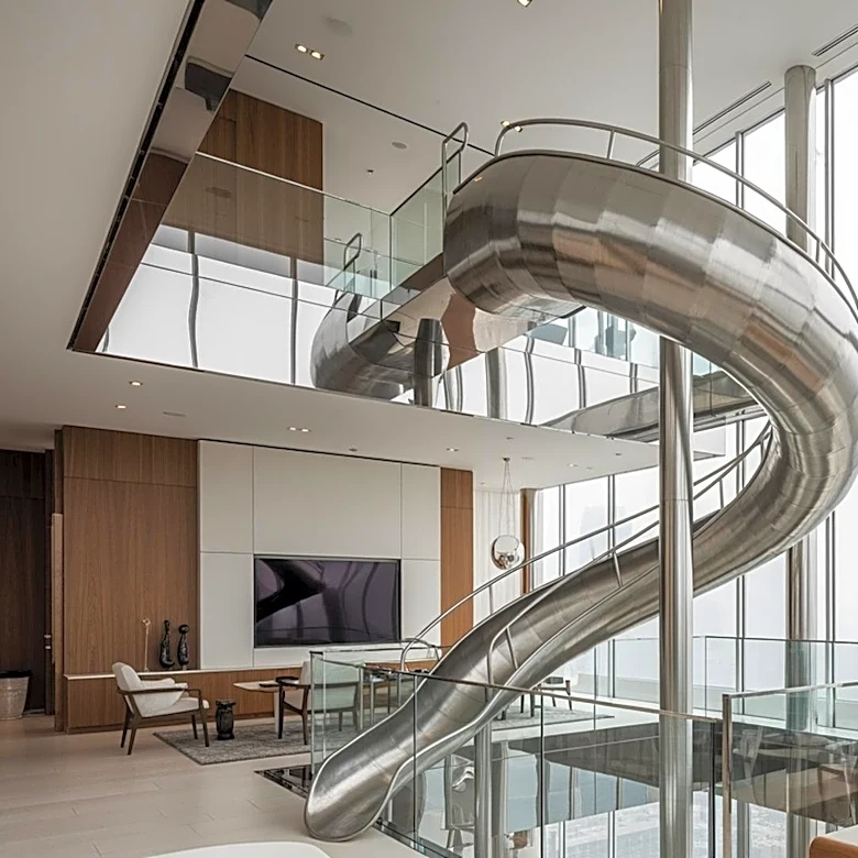 NYC Penthouse with Unique Steel Slide Finds Buyer in FiDi