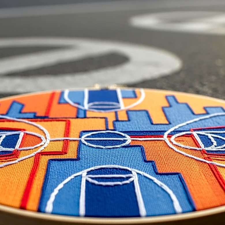 New York Artist Ramell-Coreen Frederick Celebrates Knicks' Victory with Street Embroidery