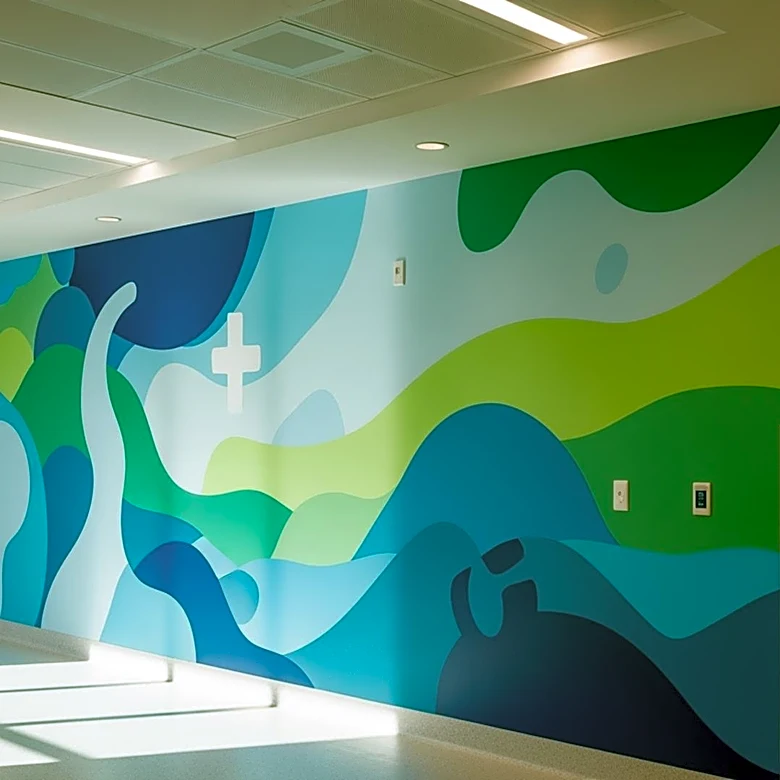 Shane Grammer Completes New Mural at Methodist Hospital in Sacramento