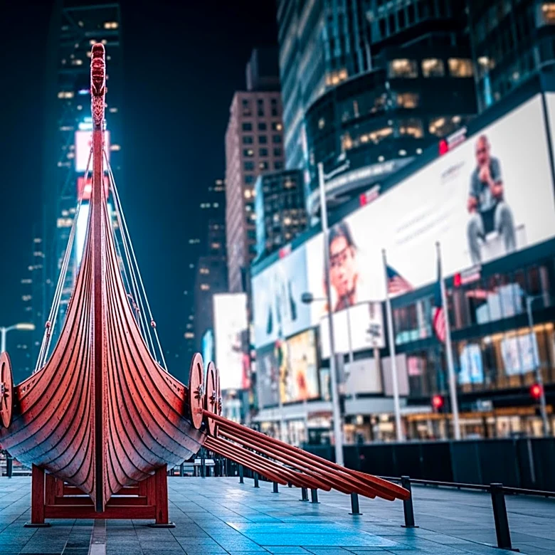 Norwegian Fans Perform Iconic Viking Row in Times Square Ahead of World Cup Match