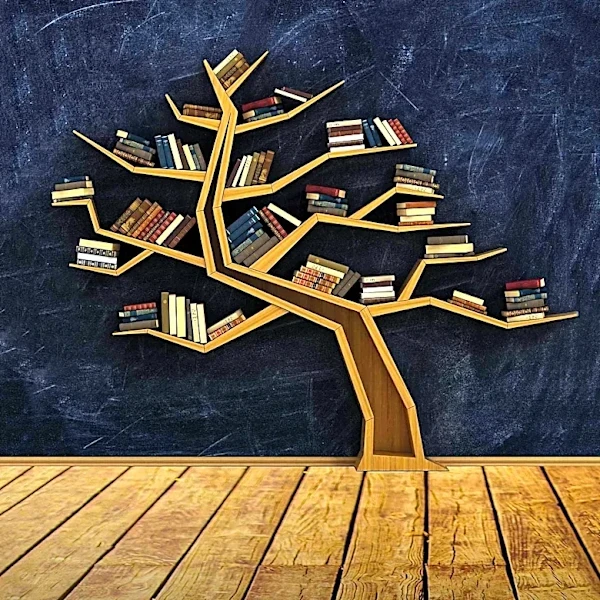 Wooden Tree Bookshelves: Enhancing Warmth and Character in Interiors