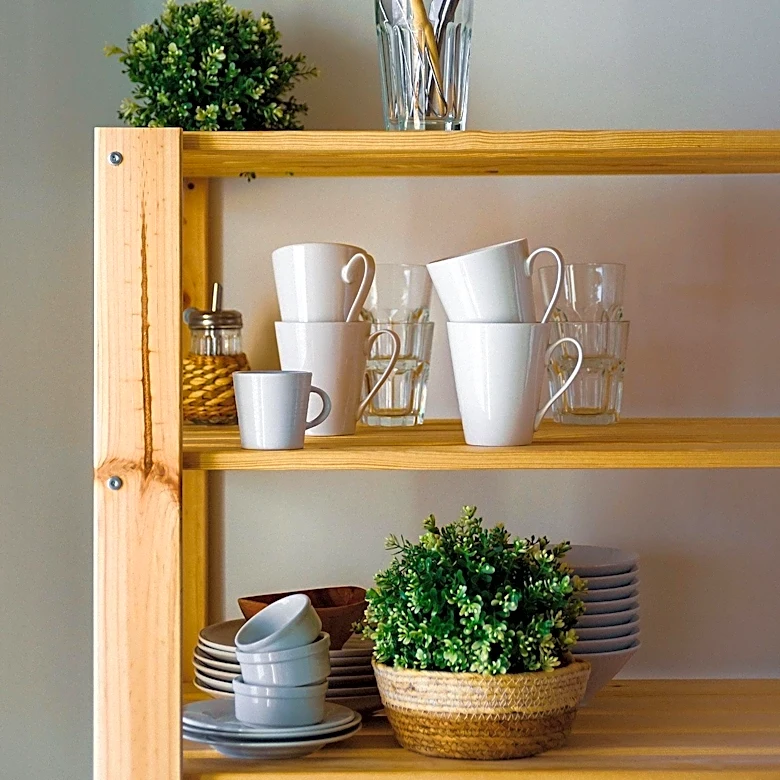 IKEA Shelf Transforms Cluttered Coffee Station into Organized Space