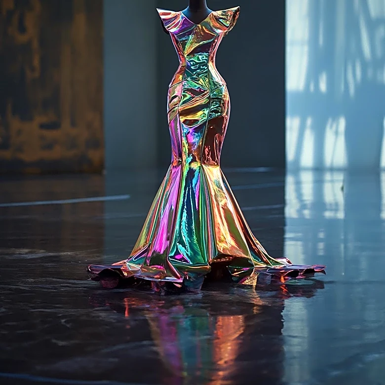 LaQuan Smith's Leather Asymmetric Mermaid Gown Showcases Glamorous Design