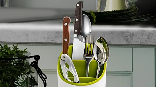 Innovative Use of Kitchen Utensil Organizer Enhances Bathroom Storage Solutions