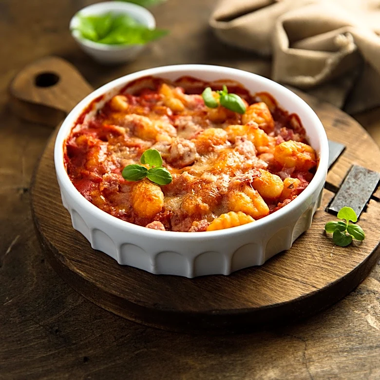 One Pan Baked Gnocchi and Meatballs Offers Easy Dinner Solution