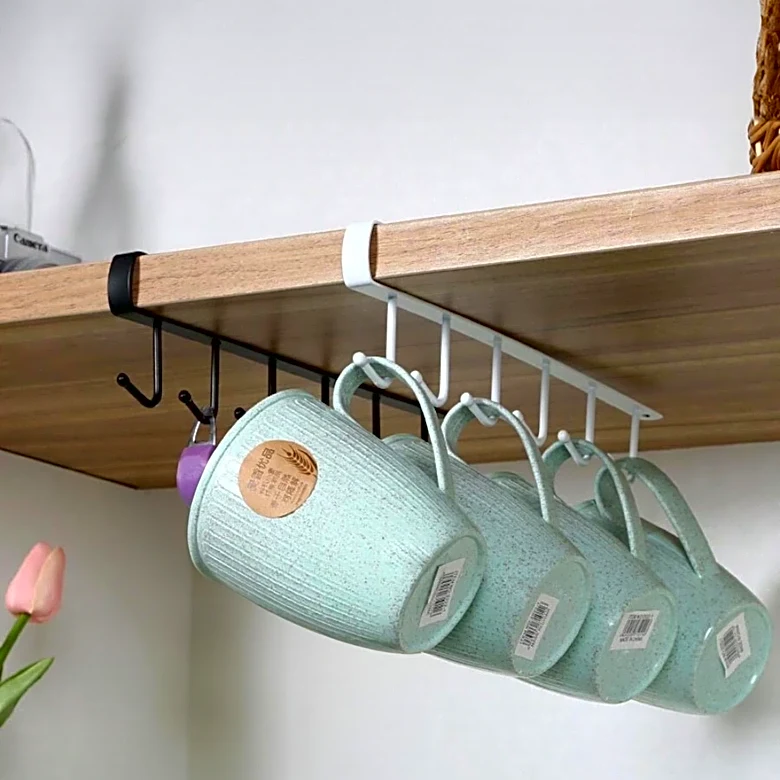 Coffee Mug Hanger Repurposed for Entryway Organization, Maximizing Small-Space Storage