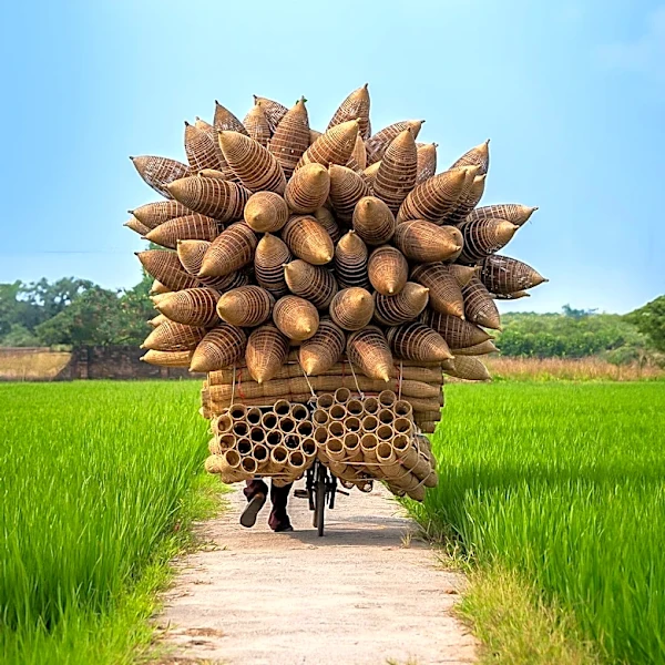 Traditional Load-Carrying Methods Highlight Minimalism and Collaboration with Nature