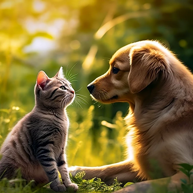 Golden Retriever Puppy Sully's Affection for Cat Lucy Goes Viral Despite Mixed Signals