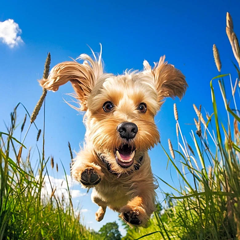 Terrier Mix Puppy Adopts Rabbit-like Hopping Behavior After Being Raised with Rabbits