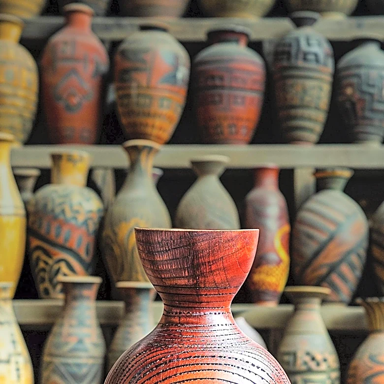 Vanselia Rustic Ceramic Vase on Sale for $17, Enhancing Mediterranean Decor Aesthetic