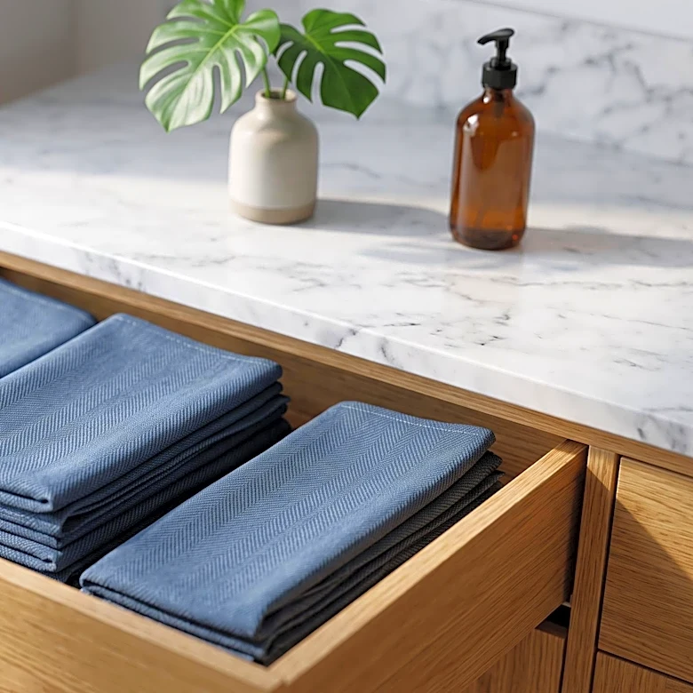 Martha Stewart Shares Kitchen Towel Folding Trick to Maximize Drawer Space