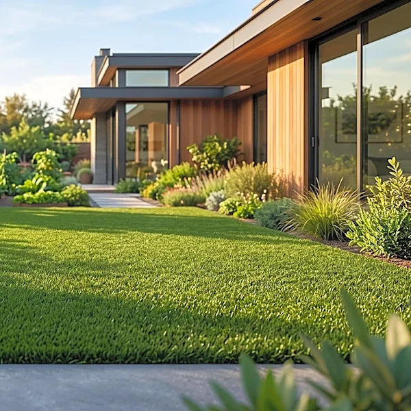 Homeowner Nevy Jackson Replaces Natural Lawn with Artificial Turf at Thee Mani Mansion