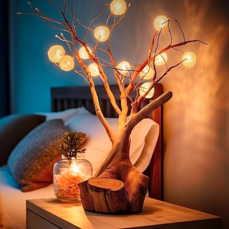 Natyswan Tree Trunk Floor Lamp at Walmart Embraces Cottagecore Decor Trend
