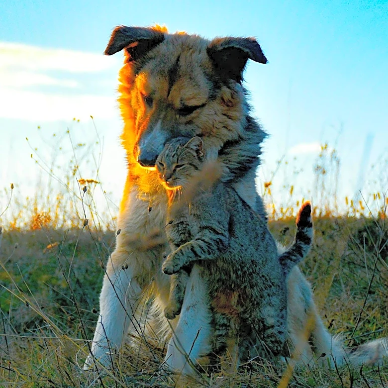 Rottweiler Jax Shows Gentle Demeanor Meeting New Kitten in Texas Hill Country