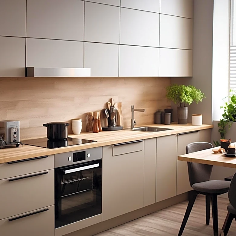 Scandinavian Minimalism Emphasizes Functional Display and Integrated Appliances in Kitchen Design