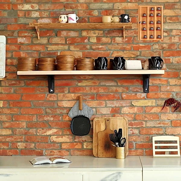 Coffee Bar Cabinet Design Incorporates Pod Storage and Floating Shelves