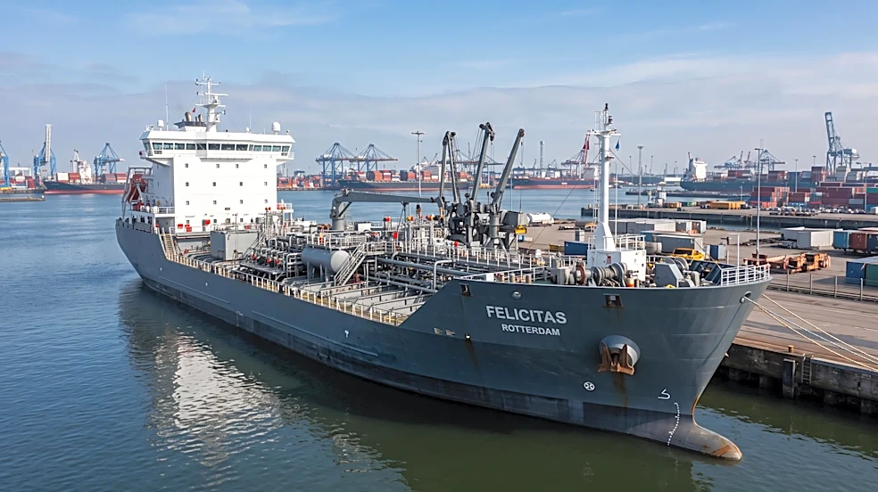 AMS Barging Christens New Methanol-Ready Tanker 'Felicitas'