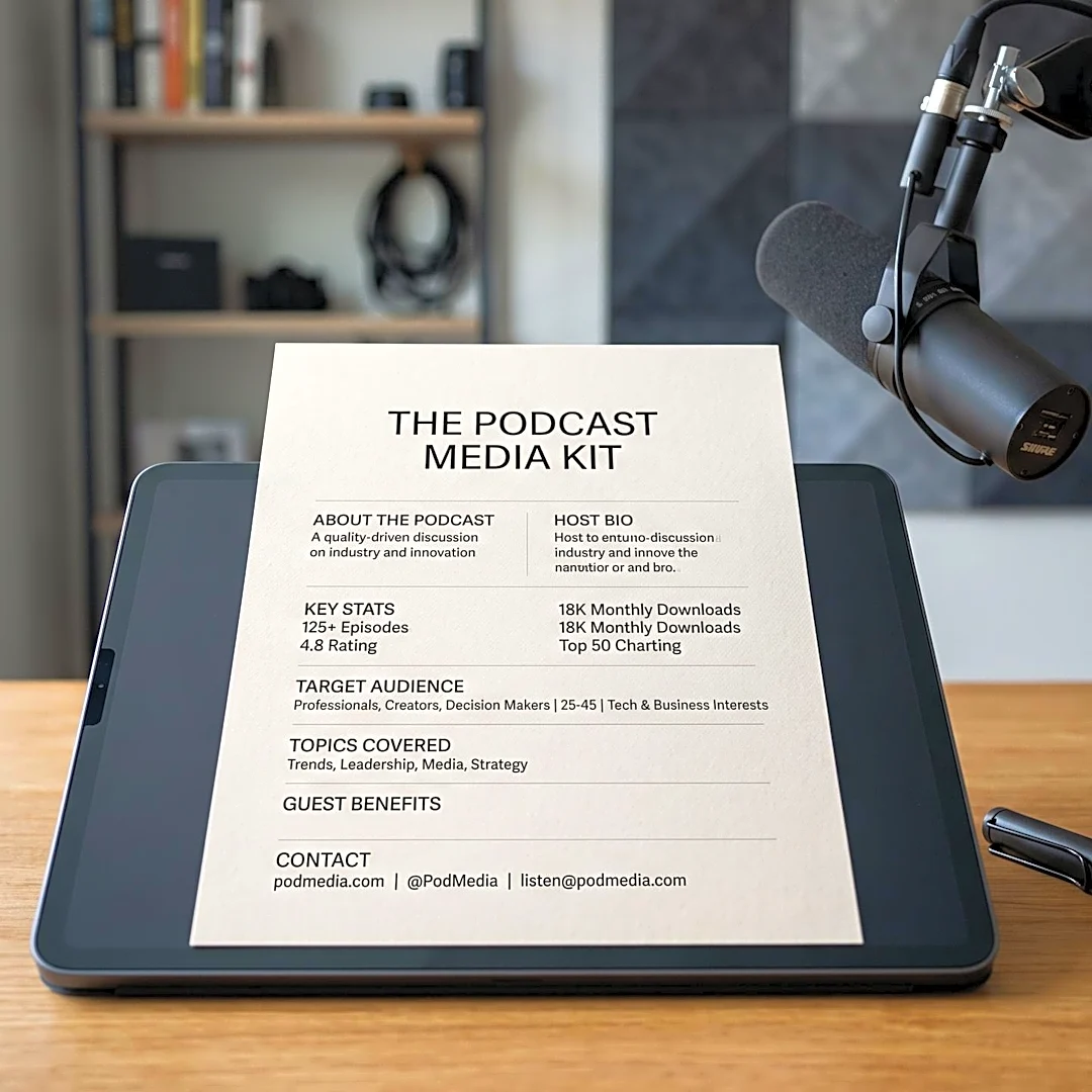 Podcast One-Sheet Template Offers Guidance for Guest Booking and Personalization