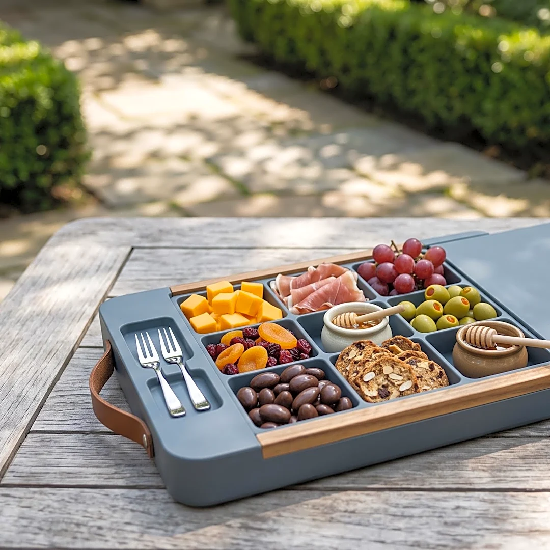 Trust Bliss Introduces Portable Charcuterie Board with Lid and Utensil Storage