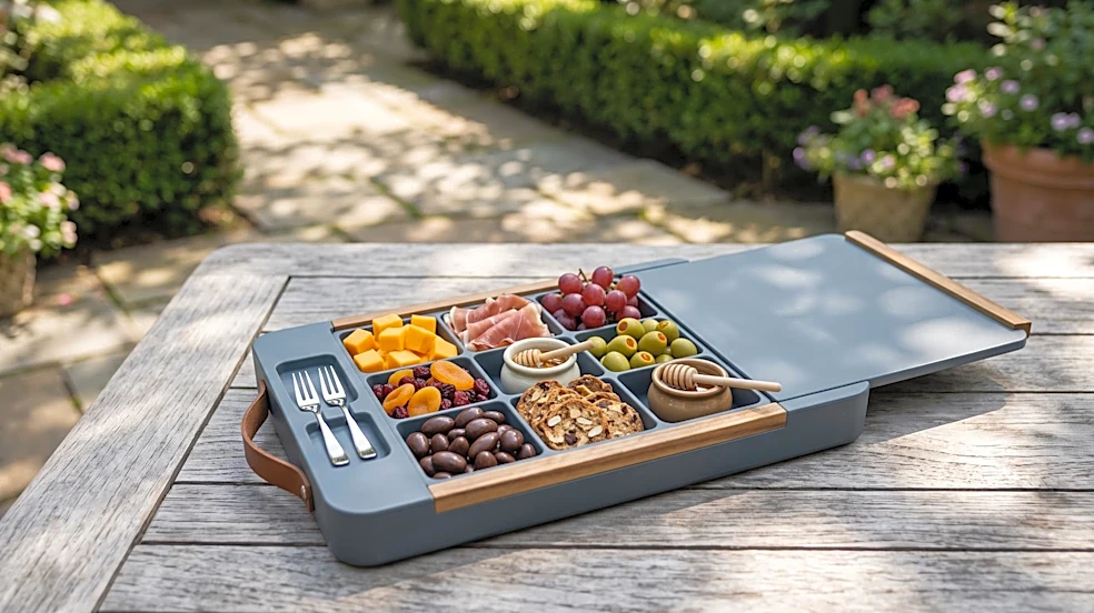 Trust Bliss Introduces Portable Charcuterie Board with Lid and Utensil Storage