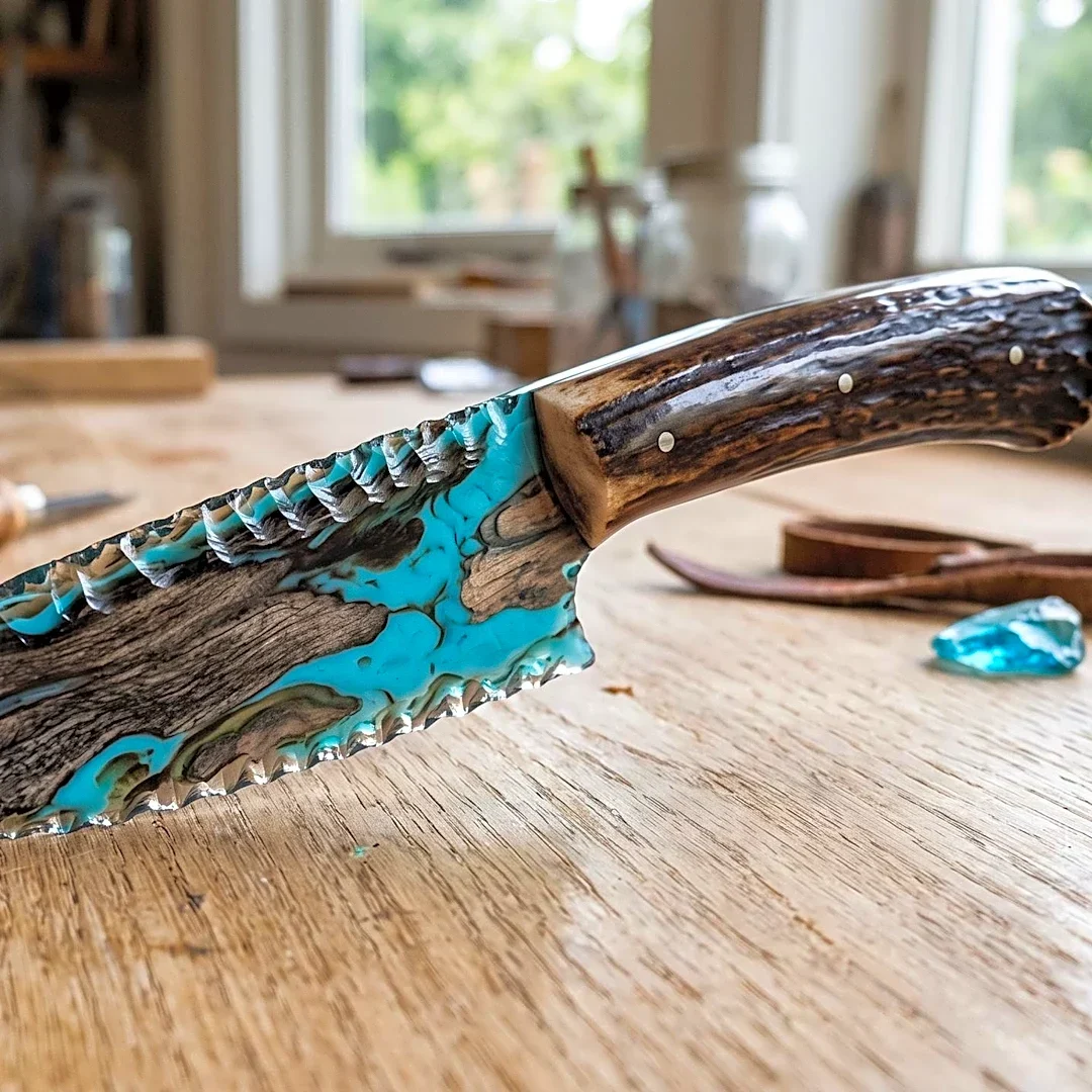 Artist Transforms Fused Glass into Unique Knapped Knives, Blending Ancient Craft with Modern Artistry