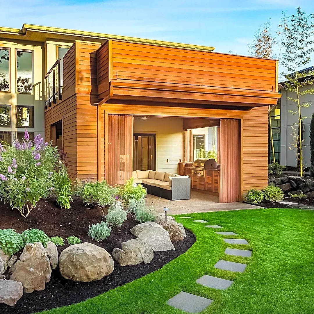 Backyard Landscaping Emphasizes Defined Spaces and Functional Design