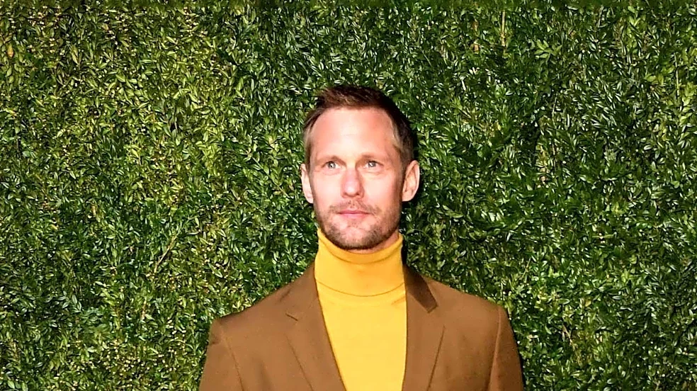 Alexander Skarsgård Wears Grey Wig in Homage to Olivia Colman for 'Wicker' Screening