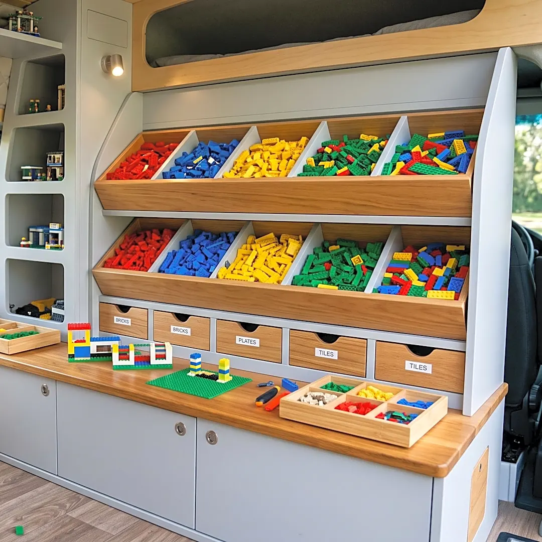 Chelsie Hayes Transforms Campervan into Mobile Brick-Building Party Venue in U.S.