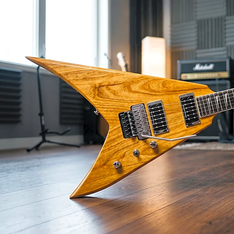 Jackson Custom Shop Releases Korina Wood Guitars Inspired by Dave Mustaine's King V Model